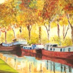 Le canal de Bourgogne  Huile sur toile /  50 cm x 40 cm